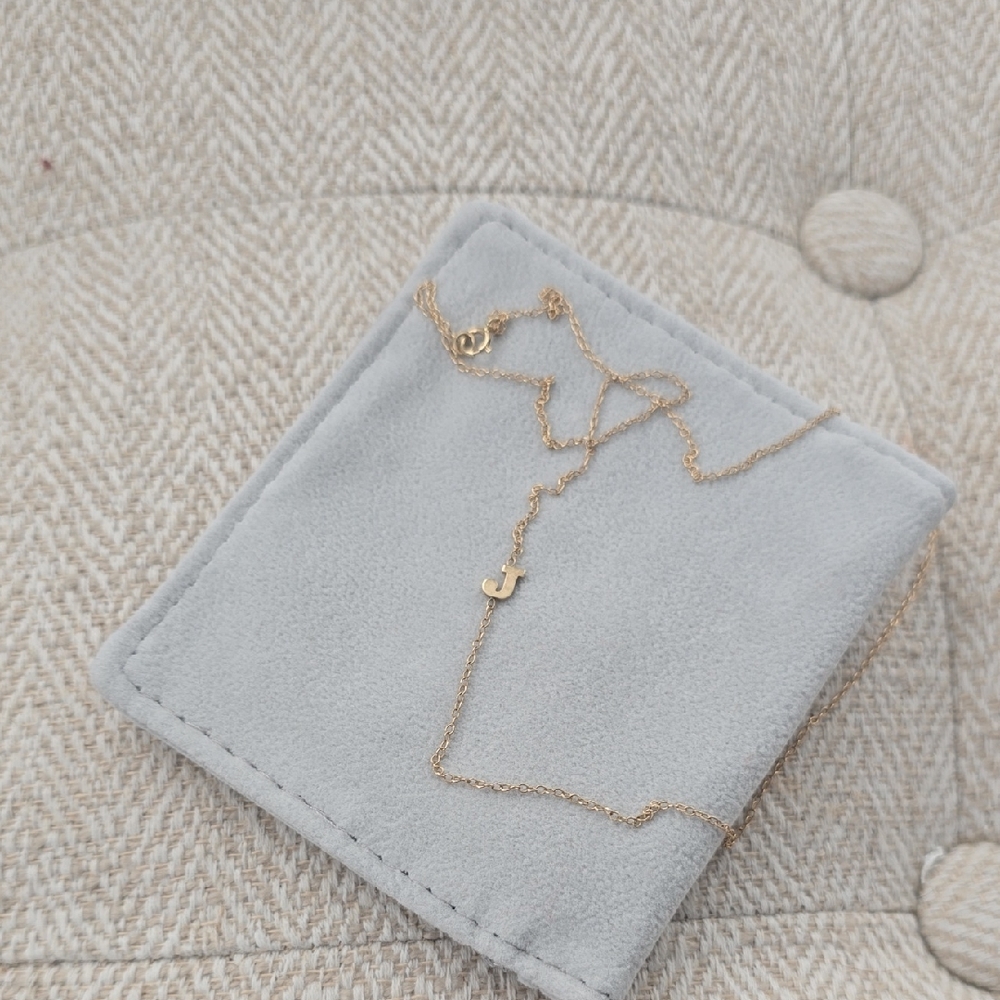 Gold Initial 'J' Y-Drop Pendant Necklace - Women's Jewelry